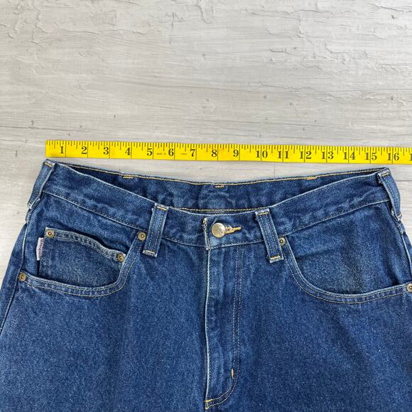 Carhartt Relaxed Fit Straight Leg High Rise Mid Wash Denim Cotton Jeans 32/30 - Picture 8 of 10